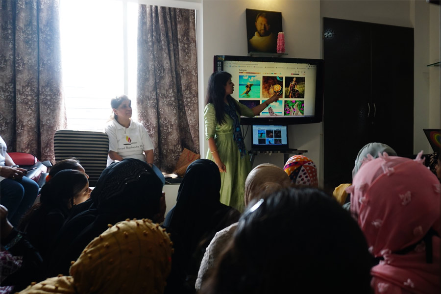 A Social Media workshop benefits the less-privileged women undertaking the Vocational Training Programme