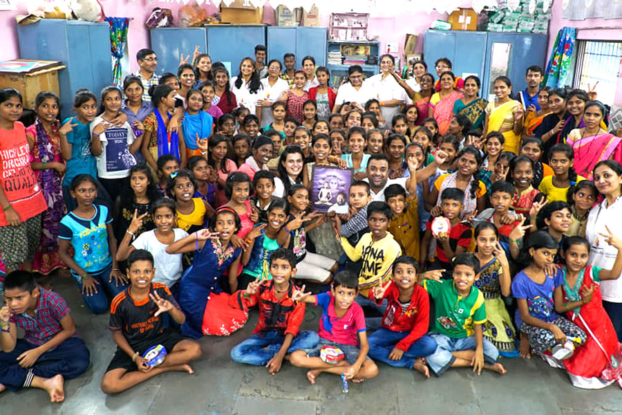A workshop for the children of slums in Navi Mumbai