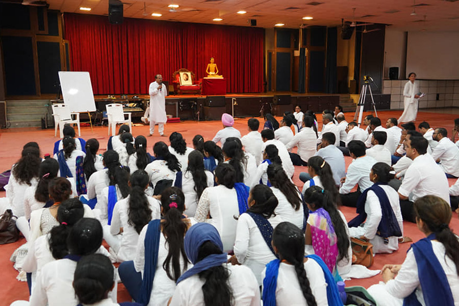 Staff of Educational Care programme participate in a productive workshop at the Ashram