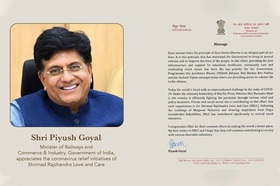 Shri Piyush Goyal issued a message appreciating the various social initiatives being undertaken during the current COVID-19 pandemic