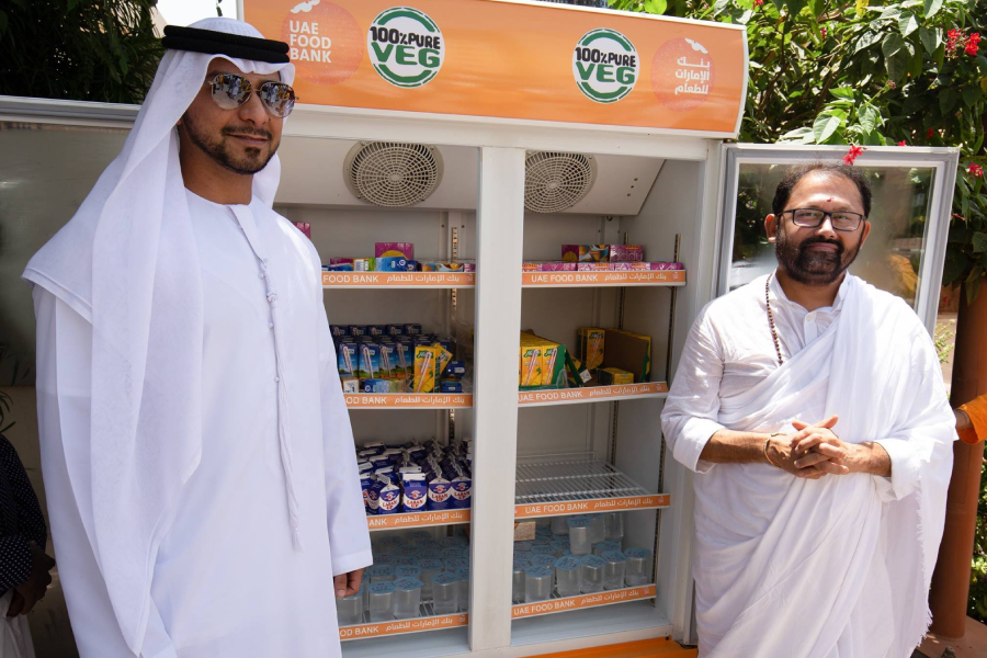 A novel charity fridge launched on a street of Dubai