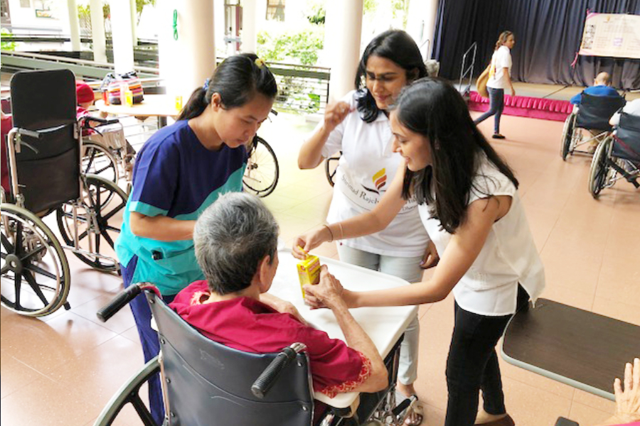 Elderly residents in Singapore revel in happy moments