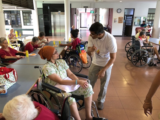 swami8 Interacting with residents